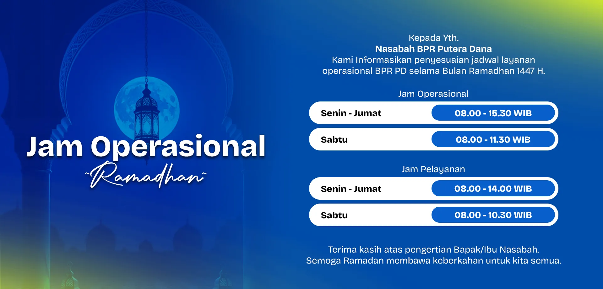 JAM OPERASIONAL RAMADHAN