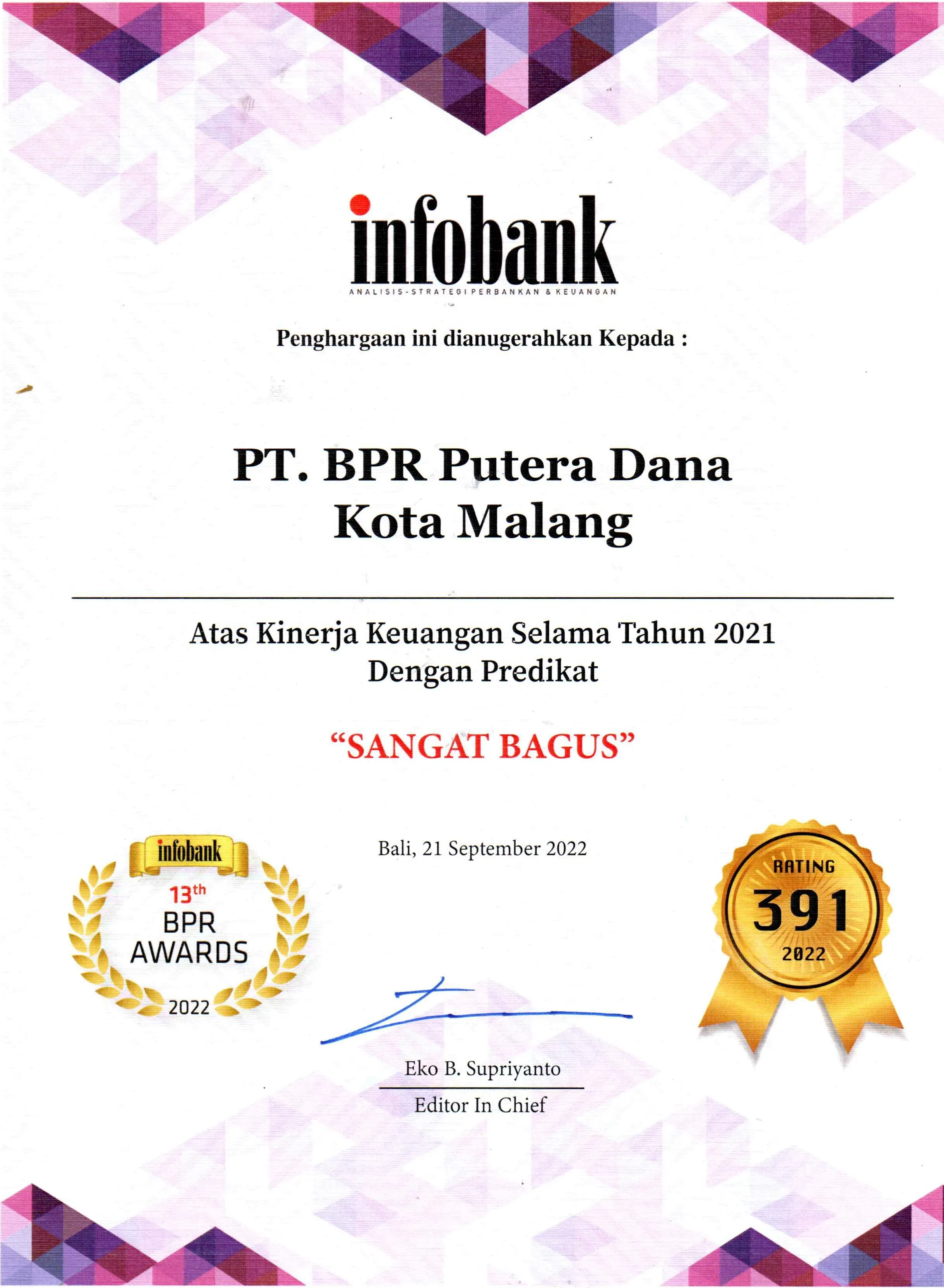 Stabilitas dan Profesionalisme Diapresiasi Infobank 2022